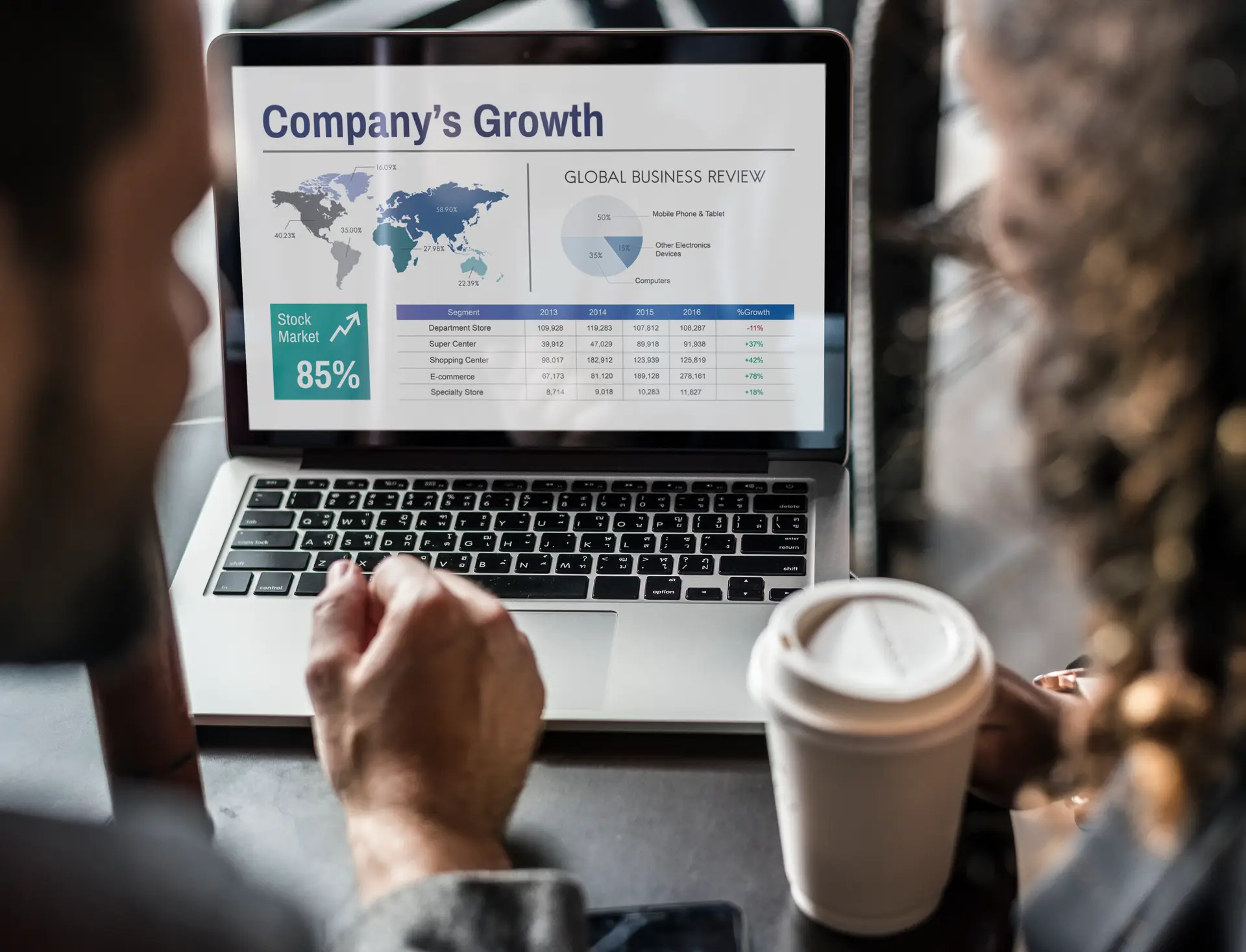 A graphic depicts a growing business.