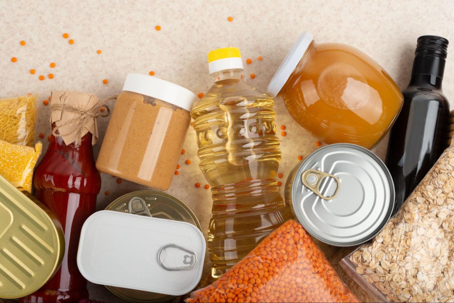 Canned goods, oil, oats, and lentils as examples of products covered by recall insurance