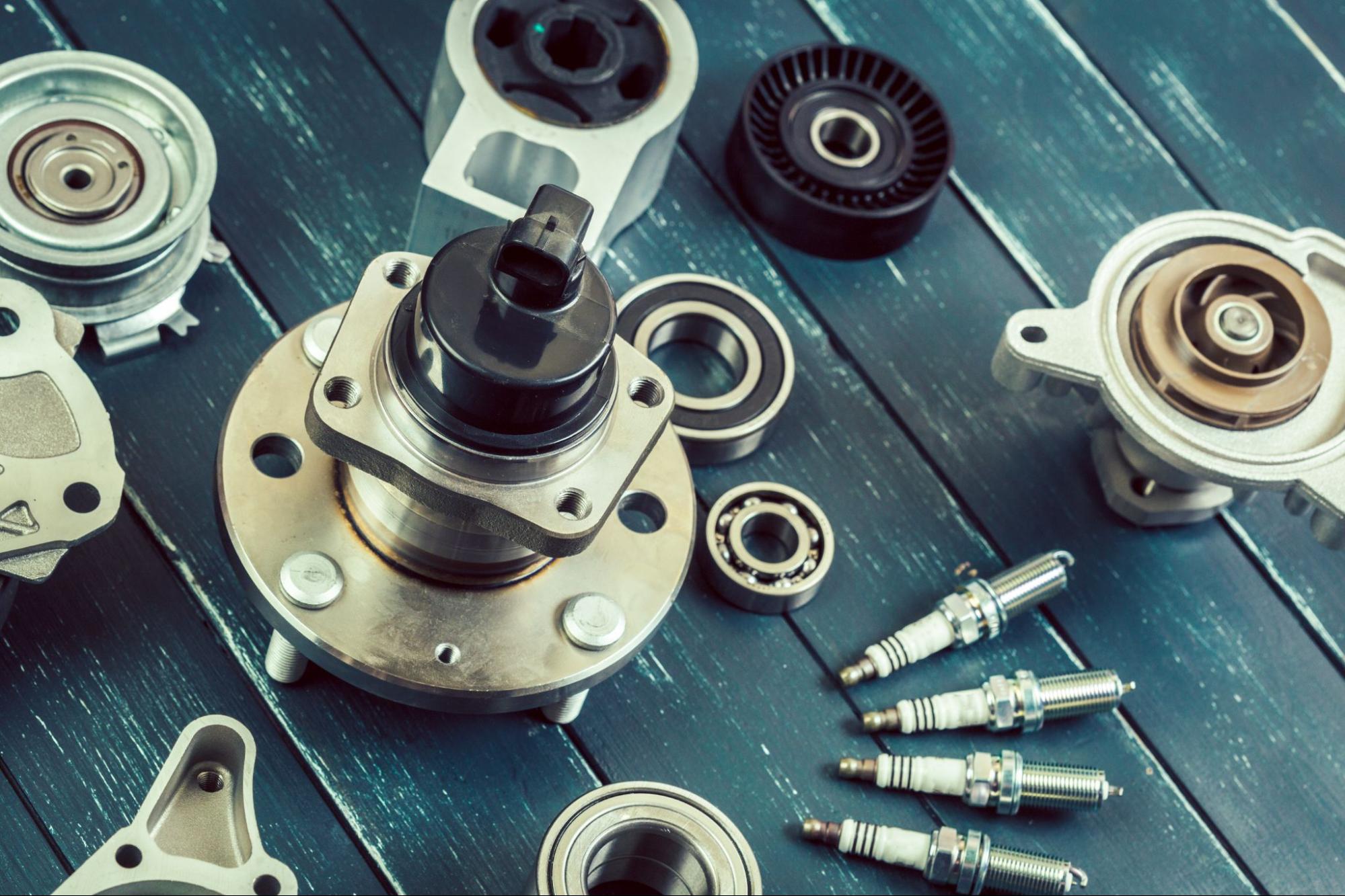 Assorted car parts that may be affected by a product recall